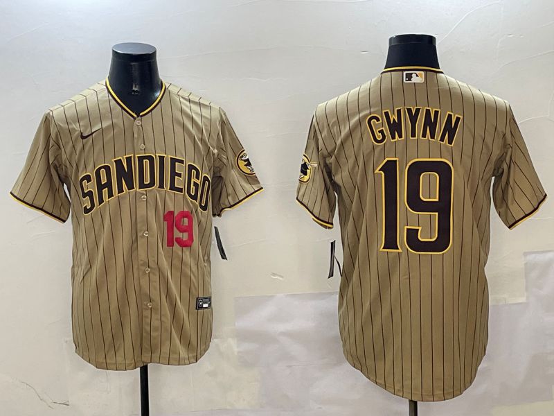 Men San Diego Padres #19 Gwynn Brown Stripe Game 2025 Nike MLB Jersey style 5